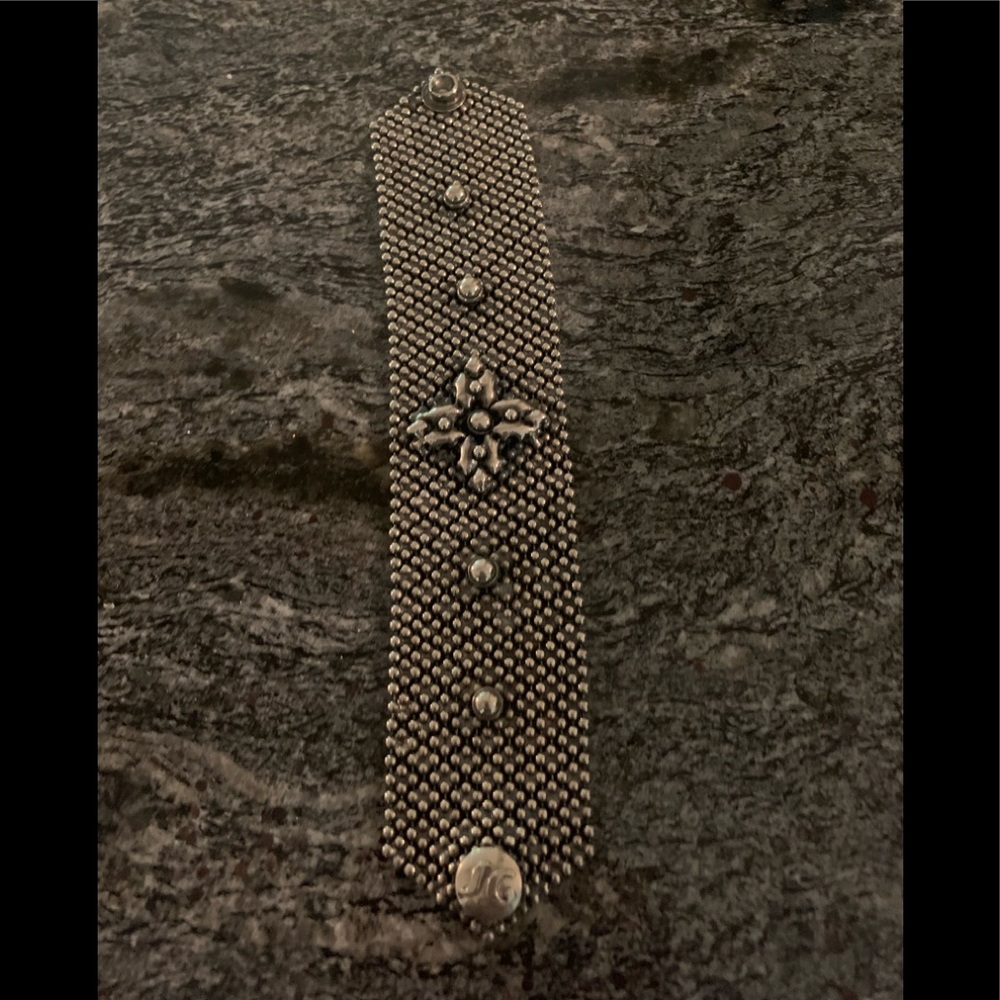 Hand made, heavy mesh bracelet.